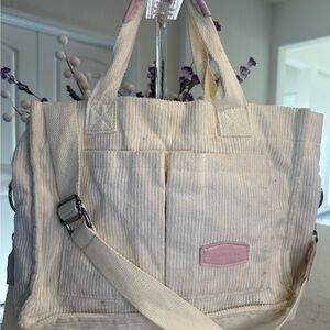 Cream and Pink Tote Bag